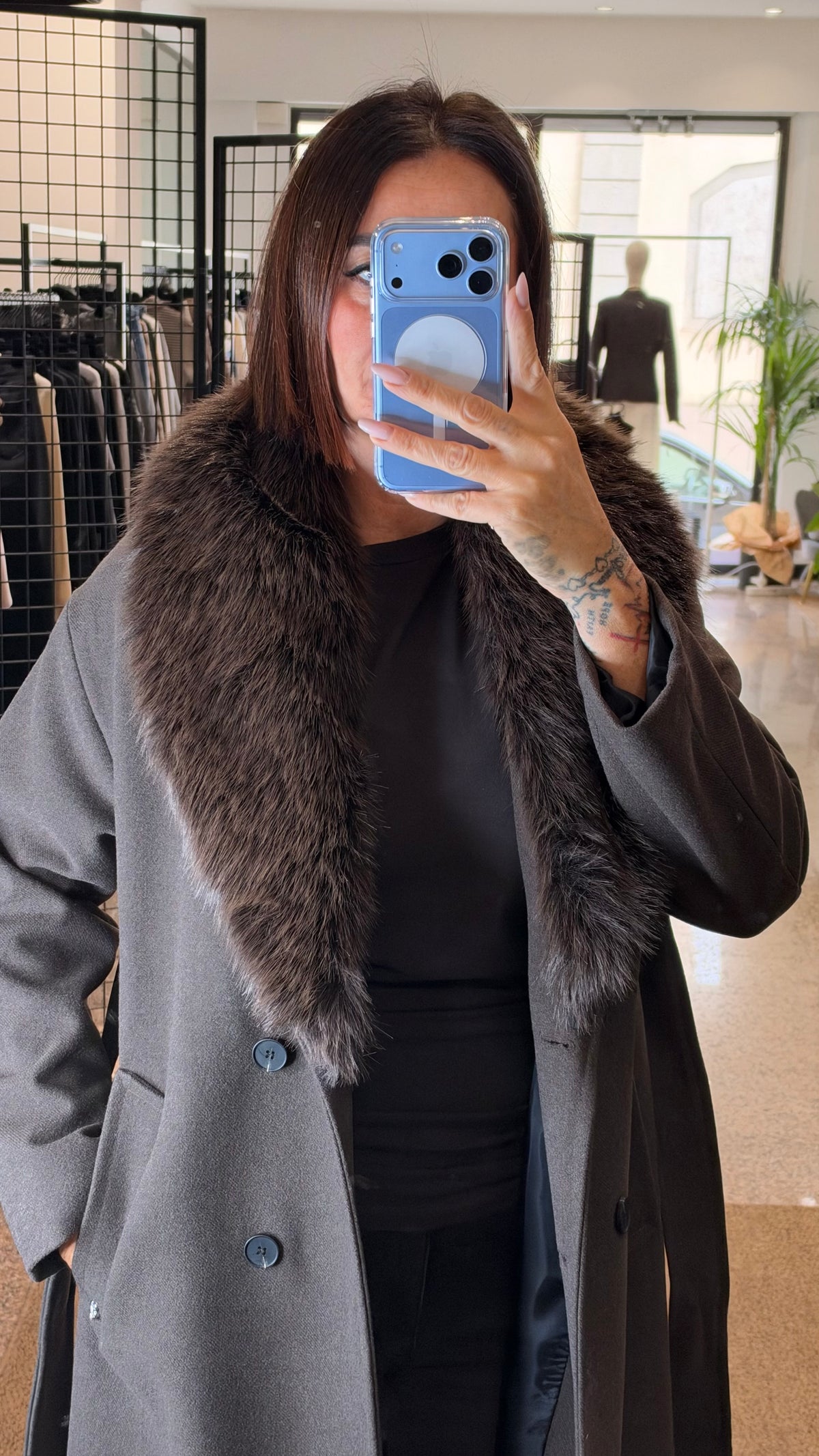 Please Cappotto Lungo Ecofur
