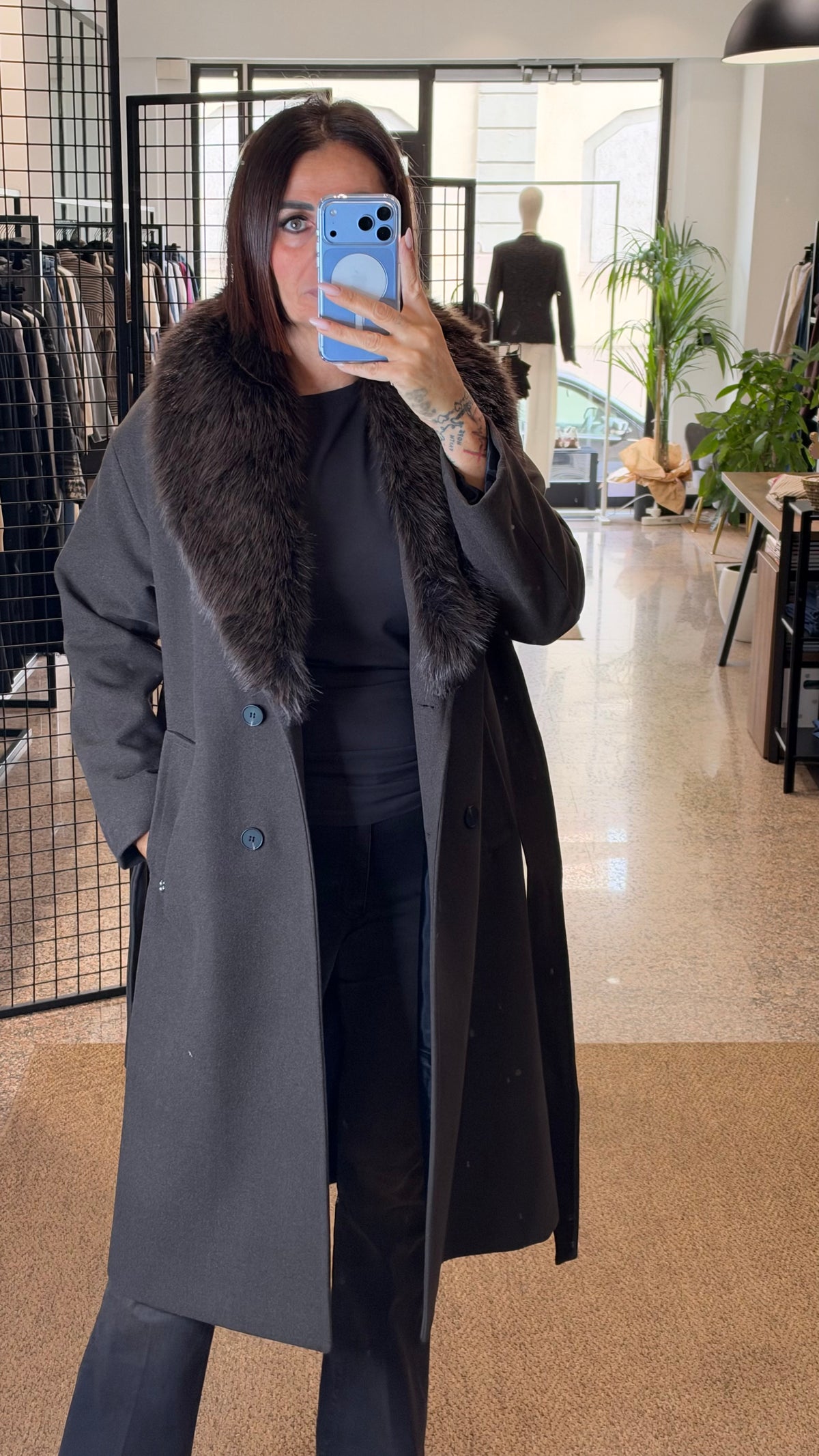 Please Cappotto Lungo Ecofur