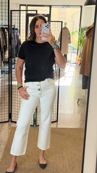Vicolo Jeans Zoe Bianco Bottoni Gioiello