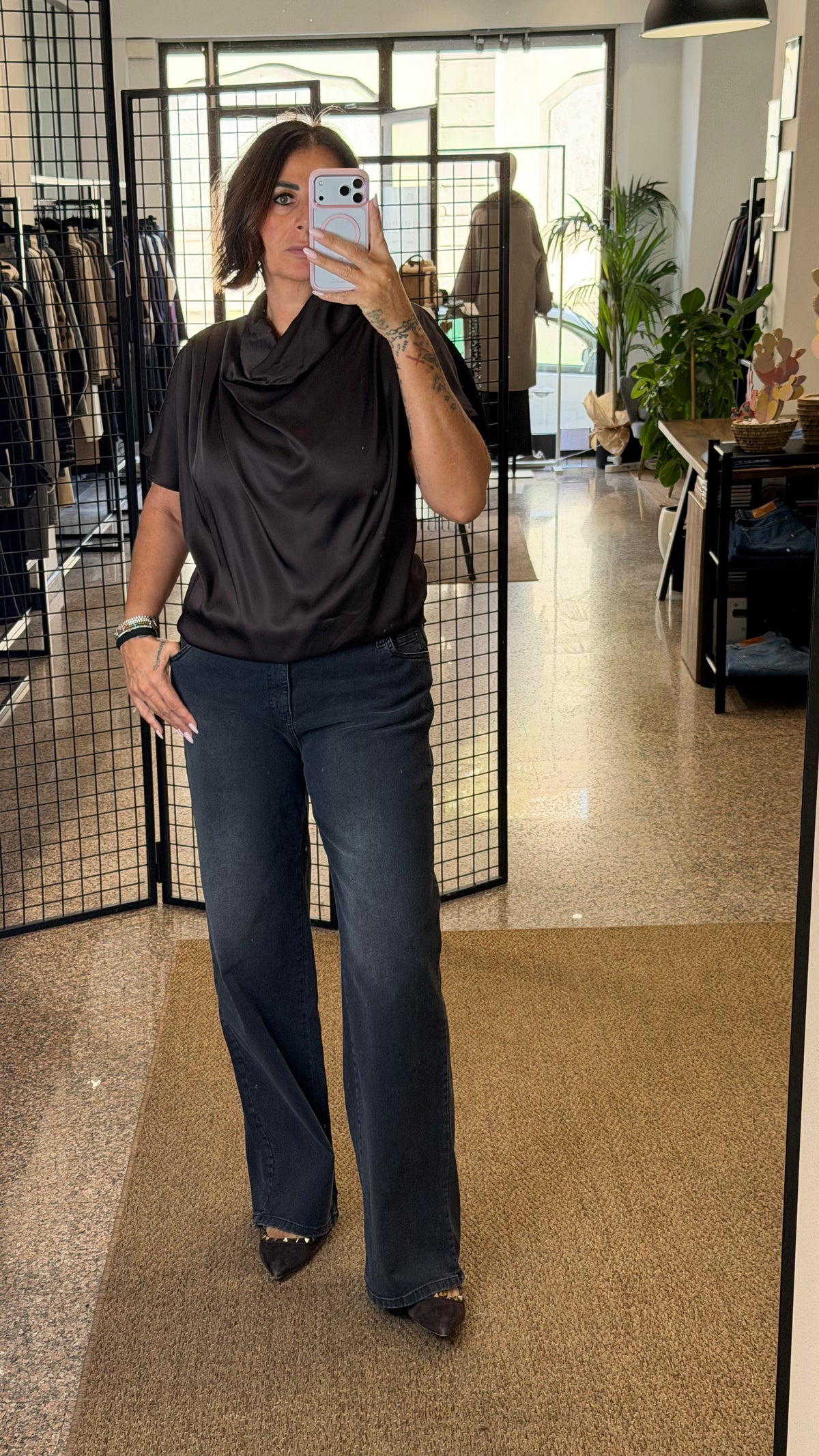 Please Jeans Palazzo Nero